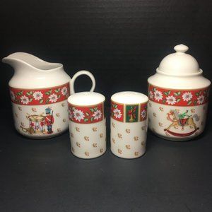 Vintage Charlton Hall Kobe Holiday Ceramic Set 5pc